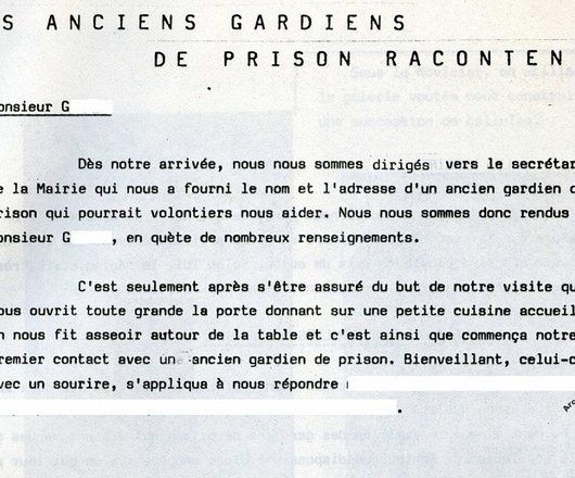 document : introduction «Des anciens gardiens de prison racontent...»