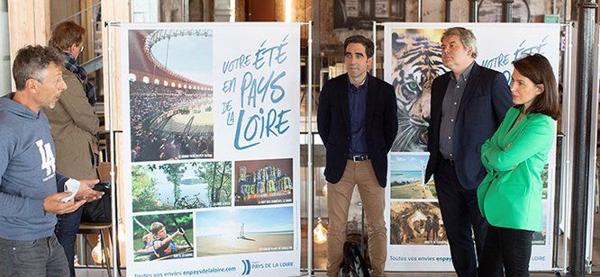 Christelle Morançais et Franck Louvrier conférence de presse pour le lancement de la campagne tourisme