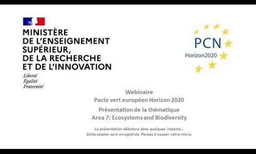 webinaire H2020 Area 7 Ecosystems and Biodiversity